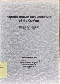 Popular Indonesian literature of the Qur'an