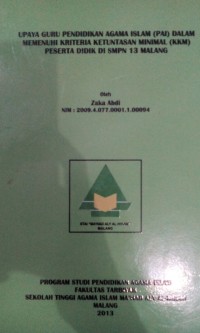 upaya guru PAI dalam memenuhi kreteria ketuntasan minimal peserta didik di SMPN 13 Malang